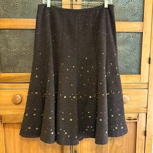 Coldwater Creek Brown Sequined / Beaded Skirt - Size 6-8